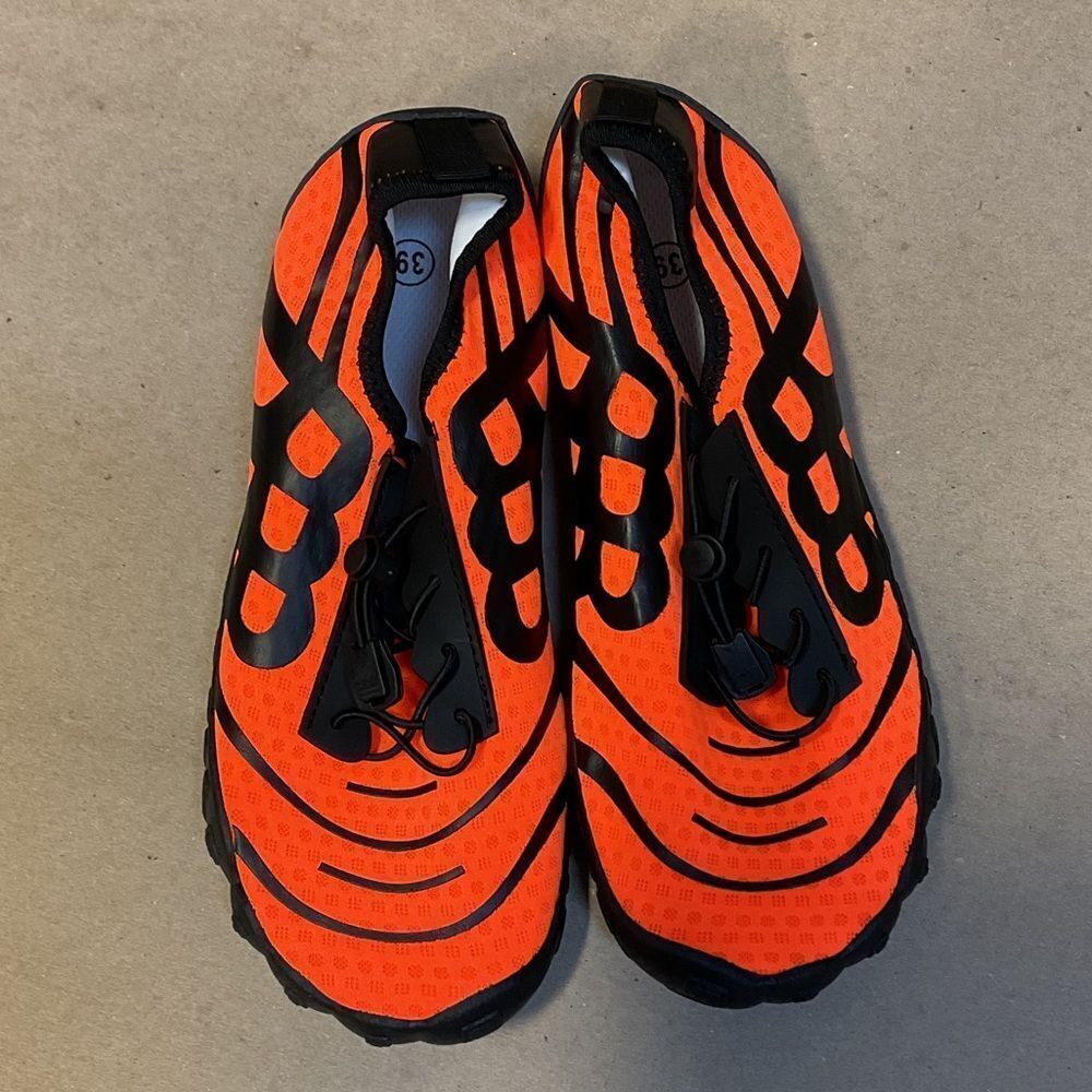Vibrant Orange and Black Women's Hiking Sneakers